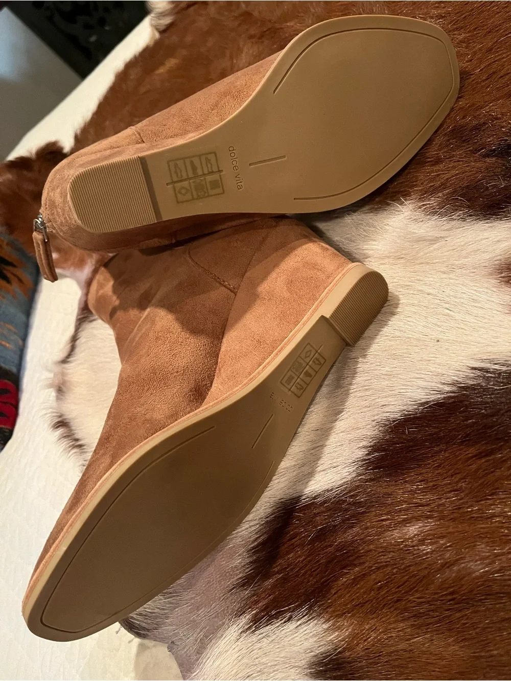 Dolce Vita Cognac Suede Ankle Booties